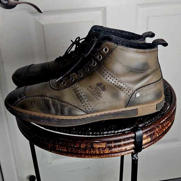 Cycleur De Luxe Leather City Racer Wool Lined Sneaker Mens Size 45 US 12 Chukka - Picture 2 of 16